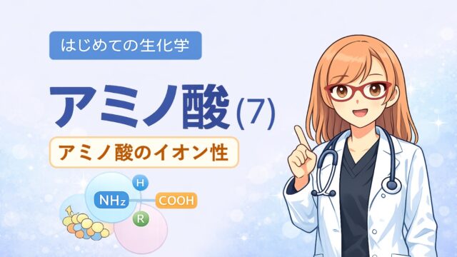 アミノ酸は水に溶けると、どんなイオンになるのかをイラストで表しました。