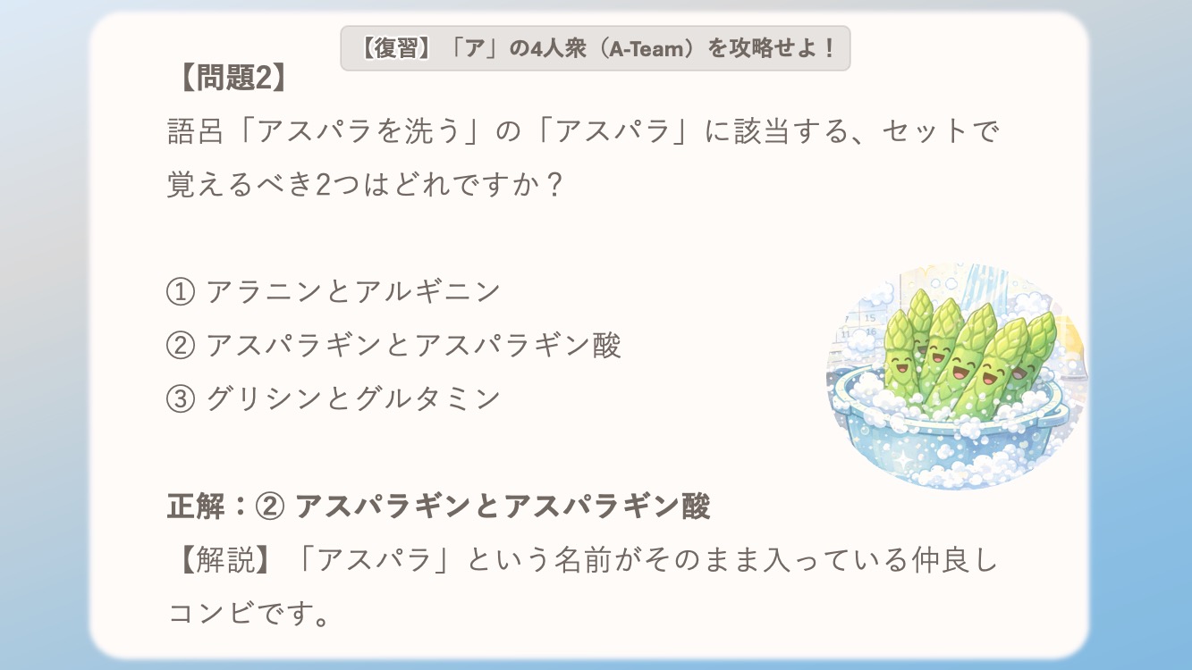 非必須アミノ酸の語呂をイメージしたイラストです。