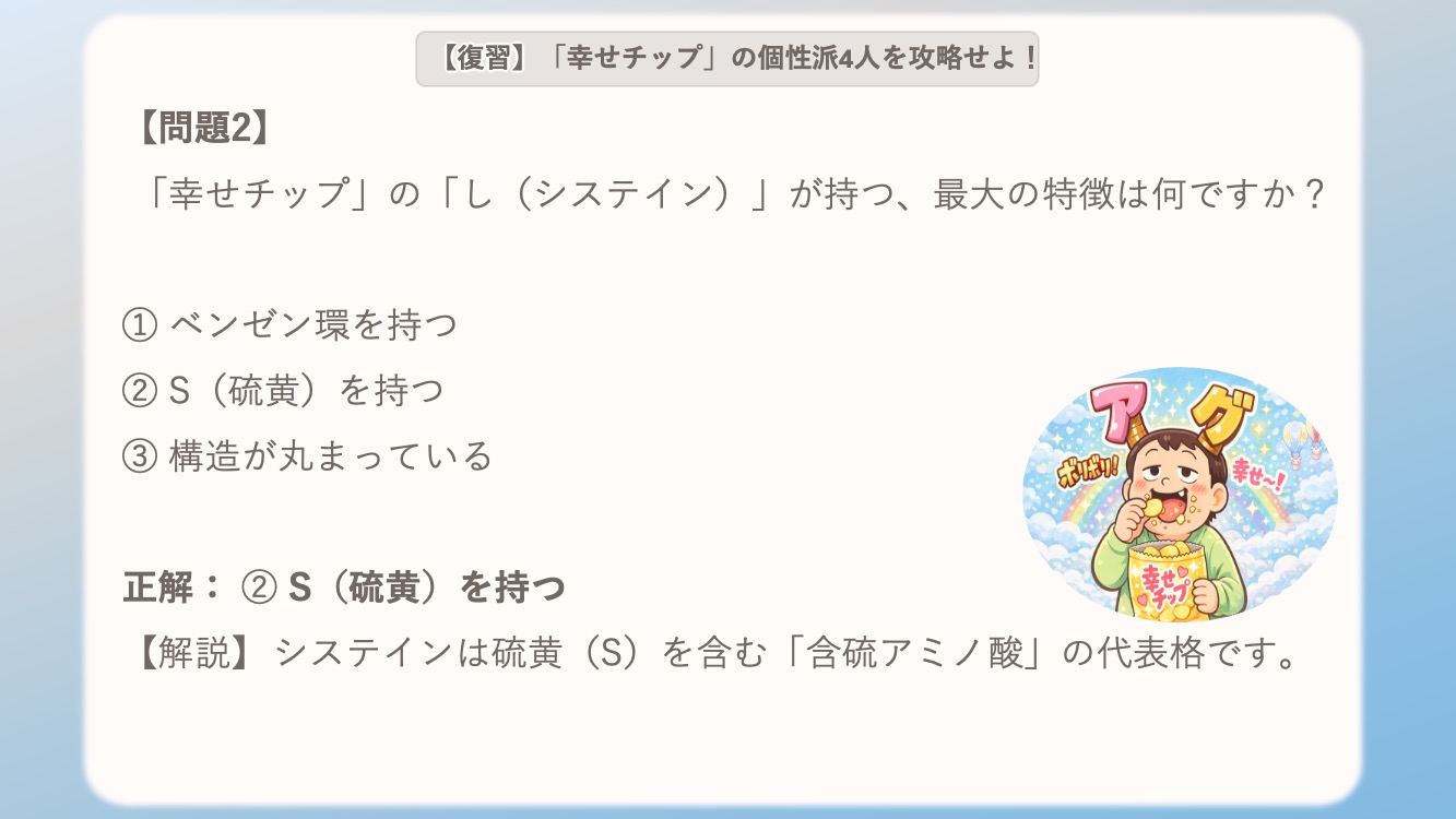 非必須アミノ酸の有名な語呂を説明するイラストです。