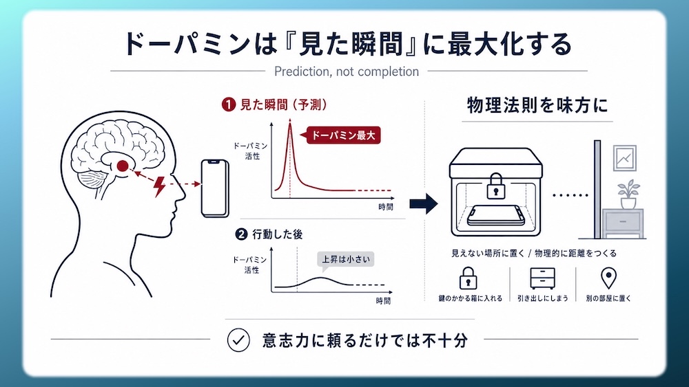 スマホを物理的に遠ざけ、脳のワーキングメモリを解放する『脳内ハック』の図解です。最新の神経科学では、視界にスマホがあるだけで認知容量が低下することが証明されています。本書籍リストでは、ドーパミン制御やナッジ理論を活用し、学習効率を劇的に高める環境設計を伝授。医学生や受験生が集中力を最大化し、最短ルートで成果を出すための科学的ハック術をマスターして、学習の質を根本から変えましょう。